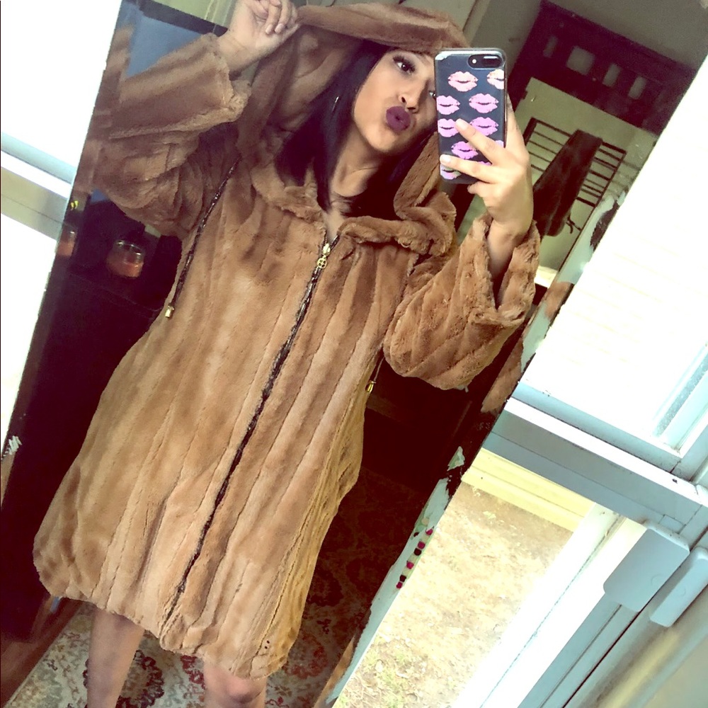 IMAN Faux Fur Reversible Coat